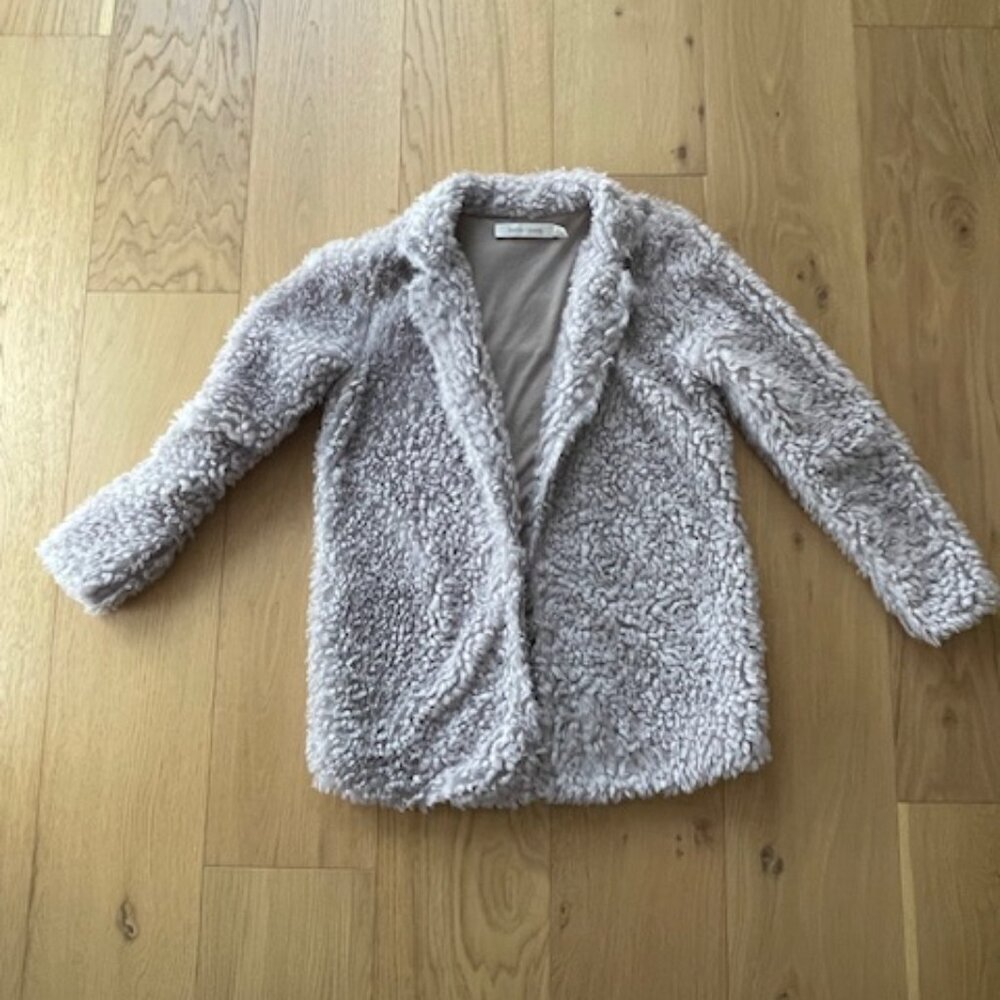 Anthropologie Bishop + Young Rosella Grey Teddy Coat size XS - Picture 2 of 7